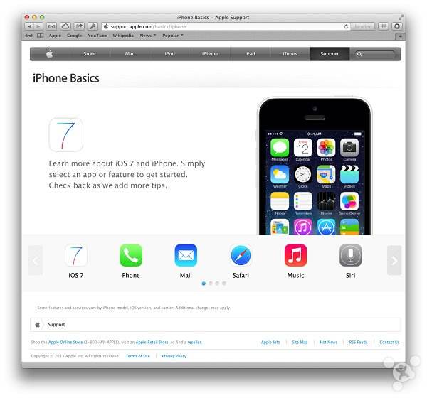 苹果官网推iOS7/iPhone基本使用技巧版块 0133技术站