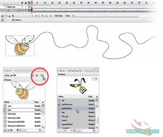 Flash cs3鼠绘教程：图形元件的同步应用,PS教程,思缘教程网