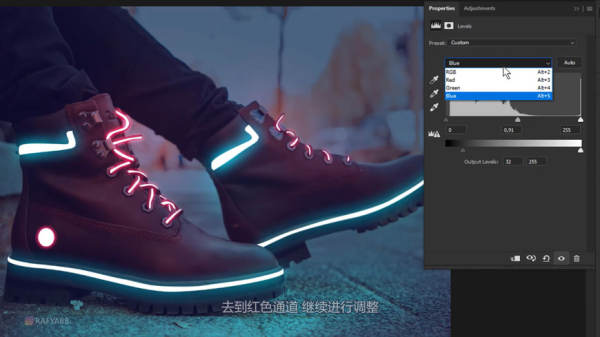 怎样用PS制作一双镶有霓虹灯带的鞋子?用PS制作镶有霓虹灯带的鞋子