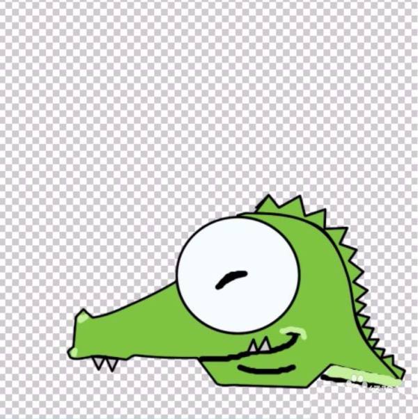 ps怎么绘制一个绿色的鳄鱼头像?