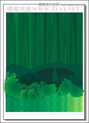CorelDRAW绘制绿色的森林一角场景,破洛洛