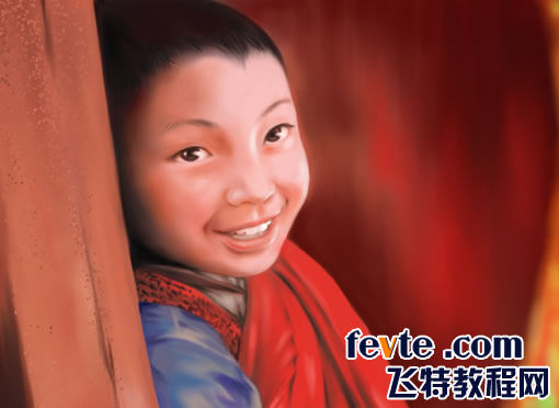 painter绘制可爱的藏族小男孩 0133技术站 painter教程