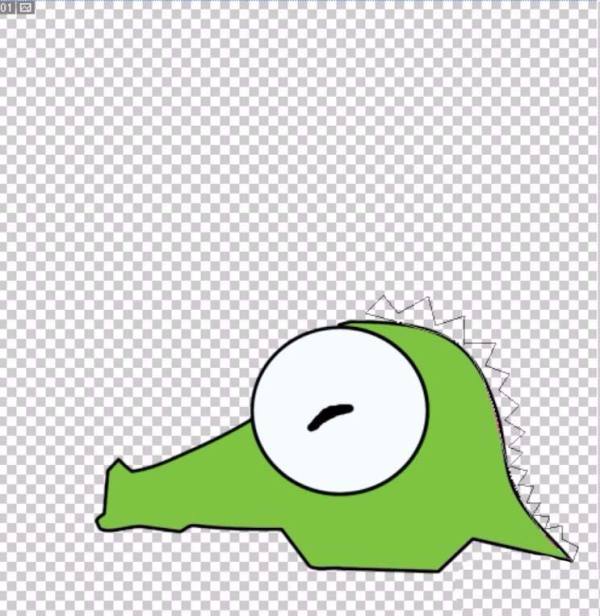 ps怎么绘制一个绿色的鳄鱼头像?