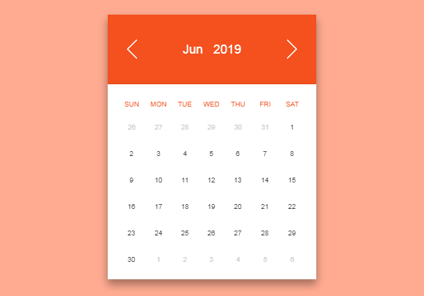 CSS3可切换背景颜色的日历控件